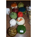 COLLECTION OF SYLVAC VEGETABLE SHAPED PRESERVE POTS AND OTHER ITEMS