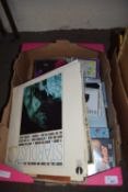 BOX OF VARIOUS ASSORTED RECORDS, CD'S, DVD'S