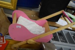 PINK PAINTED DOLLS PRAM