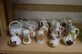 COLLECTION OF VARIOUS CRESTED MINIATURE CHINA WARES