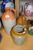 THREE VARIOUS STONEWARE JARS