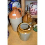 THREE VARIOUS STONEWARE JARS