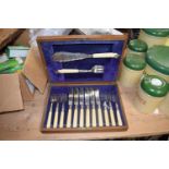 CASE OF SILVER PLATED FISH CUTLERY