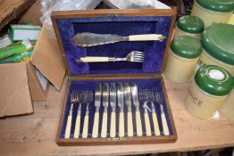 CASE OF SILVER PLATED FISH CUTLERY