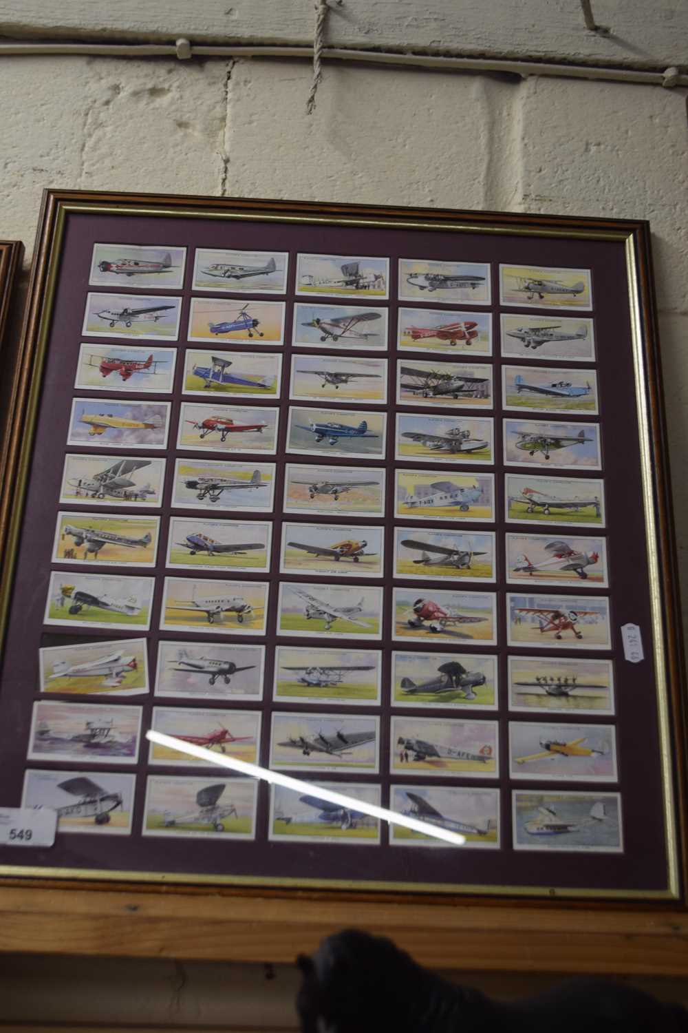 JOHN PLAYER & SONS FRAMED CIGARETTE CARDS, AEROPLANES