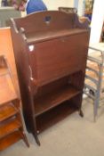 EARLY 20TH CENTURY DARK STAINED OAK HALL BUREAU WITH HEART SHAPED DECORATION