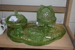 PRESSED GLASS DRESSING TABLE SET