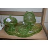 PRESSED GLASS DRESSING TABLE SET