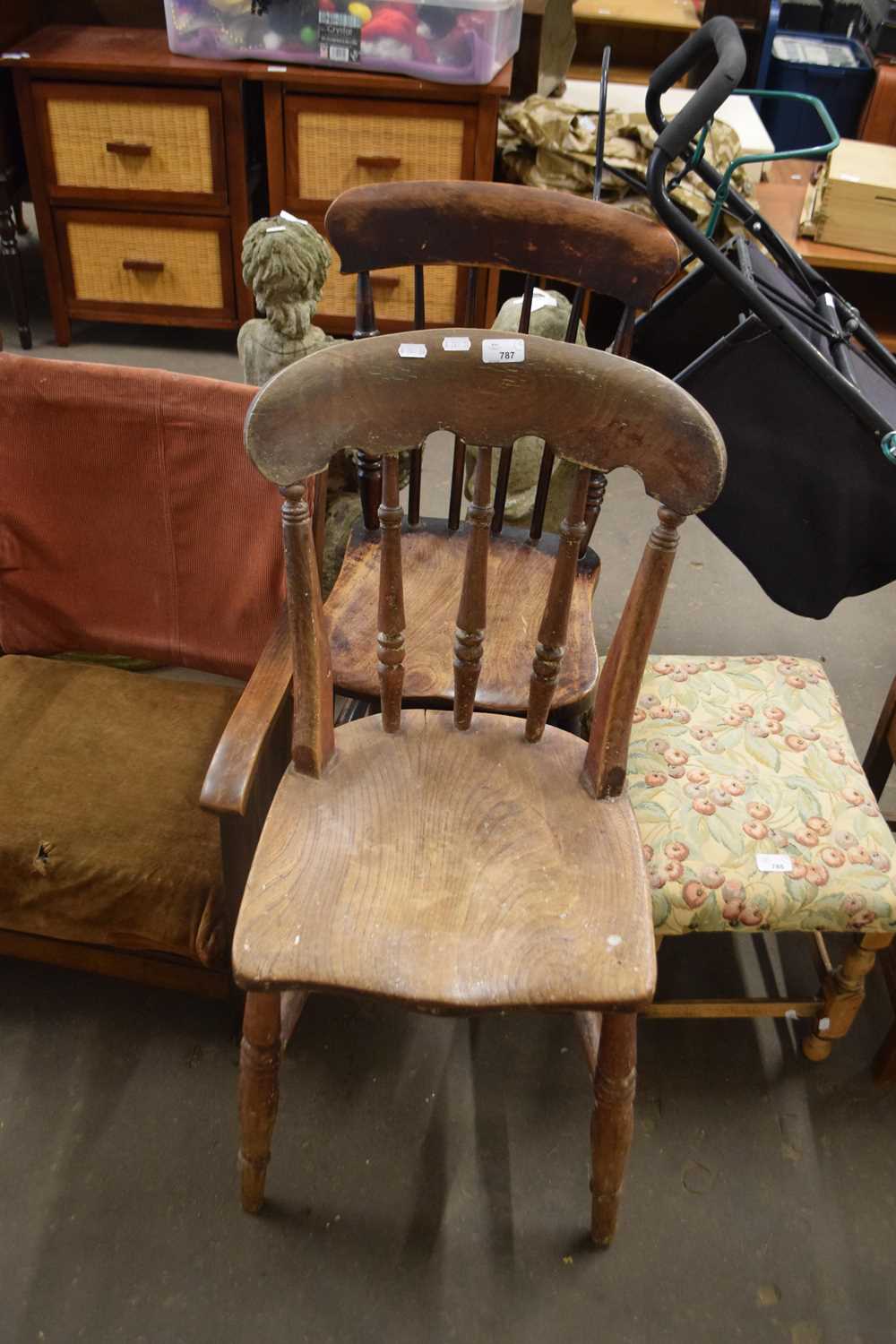 TWO VICTORIAN KITCHEN CHAIRS