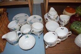 QUANTITY OF ROYAL ALBERT FORGET-ME-NOT TEA WARES TOGETHER WITH A QUANTITY OF COLCLOUGH TEA WARES