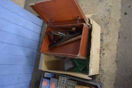 ONE BOX OF ASSORTED TOOLS, GARAGE CLEARANCE ITEMS ETC