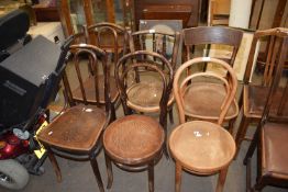 SIX VARIOUS BENTWOOD CAFE CHAIRS