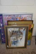 MIXED LOT: ASSORTED PICTURES TO INCLUDE CONTINENTAL OIL, CONTEMPORARY ABSTRACT STUDIES ETC (5)