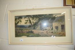 F W PIKE, STUDY OF A FARMYARD SCENE, FRAMED AND GLAZED