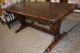 20TH CENTURY OAK REFECTORY DINING TABLE, 183CM LONG