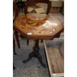 LATE 19TH CENTURY OCTAGONAL TOPPED OCCASIONAL TABLE, THE TOP DECORATED WITH INLAID STAR DETAIL