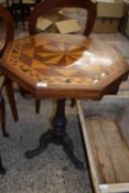 LATE 19TH CENTURY OCTAGONAL TOPPED OCCASIONAL TABLE, THE TOP DECORATED WITH INLAID STAR DETAIL