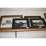 MIXED LOT: COMPRISING A PRINT OF GRAVES END, KENT TOGETHER WITH THREE VARIOUS OTHERS (4)