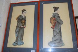 PAIR OF STUDIES OF GEISHA GIRLS