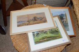 MIXED LOT: COMPRISING 19TH CENTURY WATER COLOUR, RIVER VALLEY, AND TWO OTHERS (3)