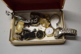 BOX CONTAINING QUANTITY OF WRIST WATCHES