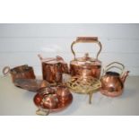 QUANTITY OF COPPER KETTLES AND OTHER COPPER WARE