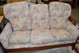 FLORAL UPHOLSTERED THREE SEATER SOFA