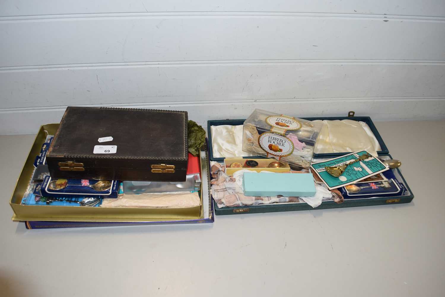 BOX CONTAINING QUANTITY OF PLATED WARES, COLLECTORS SPOONS ETC