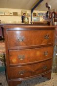 REPRODUCTION BOW FRONT THREE DRAWER CHEST