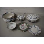 QUANTITY OF WOODS WARE BROADMORE PATTERN CROCKERY WITH CHAMBER POT AND SMALL DISH