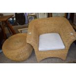 CONSERVATORY CHAIR AND ACCOMPANYING CIRCULAR STOOL OR TABLE