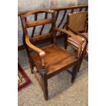 19TH CENTURY ELM SEATED CARVER CHAIR