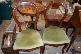 PAIR OF BALLOON BACK MAHOGANY DINING CHAIRS