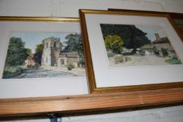 G A SHAW, STUDIES OF VILLAGE SCENES, WATERCOLOURS, FRAMED AND GLAZED