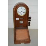 DOMED CLOCK WITH CALENDAR BELOW AND FOUR ADJUSTABLE KNOBS TO THE SIDE