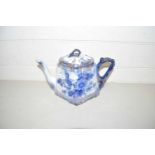 LATE 19TH CENTURY BLUE AND WHITE DESIGN TEAPOT