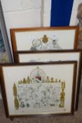 THREE COLOURED HISTORICAL PRINTS, BUCKINGHAMSHIRE, HERTFORDSHIRE AND NORFOLK, FRAMED AND GLAZED (3)