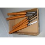 QUANTITY OF CHISELS WITH WOODEN HANDLES