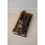 QUANTITY OF WOODEN BRUSHES, SMALL PIPE ETC