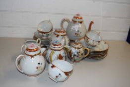 JAPANESE PORCELAIN TEA SET WITH CUPS, SAUCERS, SIDE PLATES, TEAPOT, SUGAR BOWL ETC