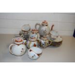 JAPANESE PORCELAIN TEA SET WITH CUPS, SAUCERS, SIDE PLATES, TEAPOT, SUGAR BOWL ETC