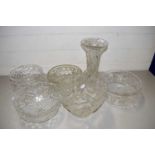 COLLECTION OF VARIOUS GLASS BOWLS AND VASES