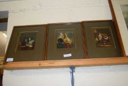 GROUP OF THREE 19TH CENTURY CHROMOLITHOGRAPH PRINTS FRAMED AND GLAZED