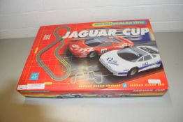 MICRO SCALEXTRIC JAGUAR CUP SET (NOT CHECKED FOR COMPLETENESS)