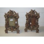 TWO COPPER PHOTOGRAPH FRAMES DECORATED WITH CHERUBS