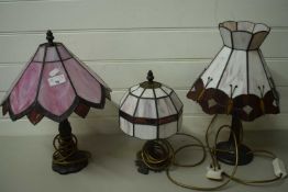 THREE GLASS ART DECO LAMPSHADES