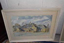 E MIDWOOD, THE THREE NUNS, WATERCOLOUR, FRAMED AND GLAZED