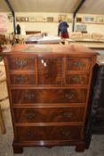 CHARLES BARR REPRODUCTION MAHOGANY VENEERED NORFOLK STYLE CHEST, 71 CM WIDE