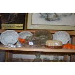 Collection of various ceramic glass, plastic and metal jelly moulds