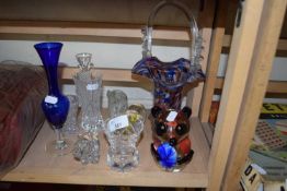 Mixed Lot: Various glass wares to include model panda, various vases etc